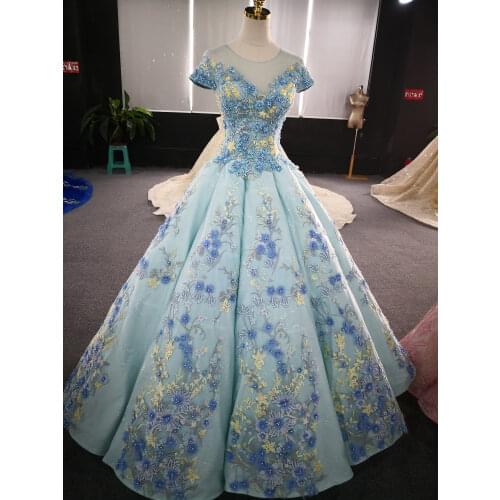 Hot Selling Short sleeves Color Quinceanera Dresses Charming Quinceanera Gown with Flowers