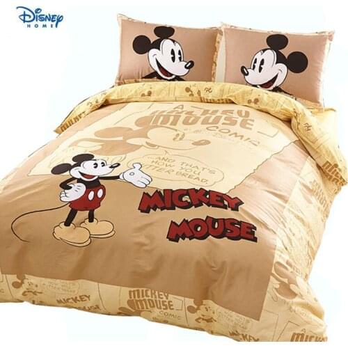 Mickey Mouse comforter bedding set king queen twin full size cartoon duvet cover cotton bed sheet set pillow cases boy girl beds