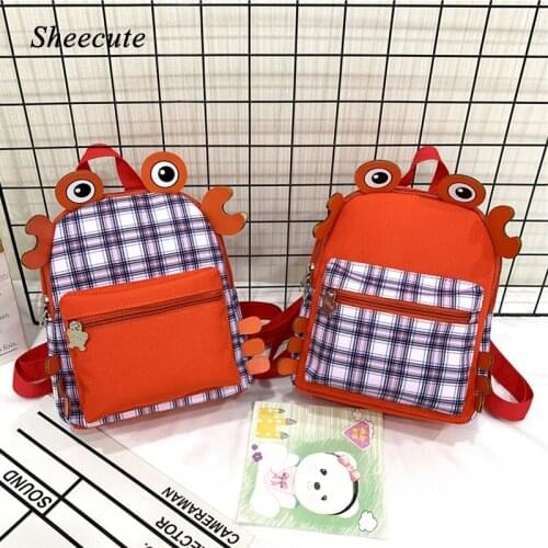 Cute Cartoon Crab Childrens School Bag for Boys and Girls Baby School Backpacks Small Bags Kindergarten Kids Backpack Schoolbag