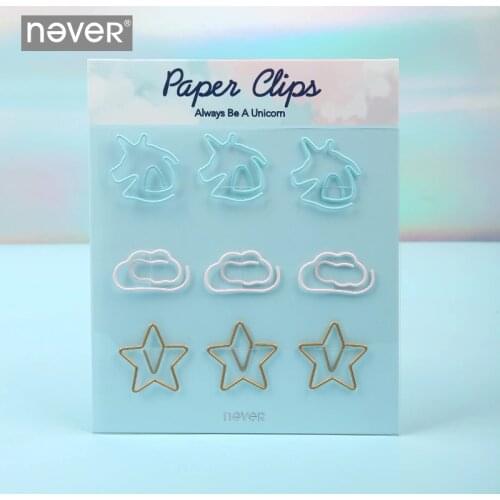 Never U Shaped Paper Clips Decorative Planner Scrapbooking Bookmarks Metal Paperclip Office and School Supplies Stationery