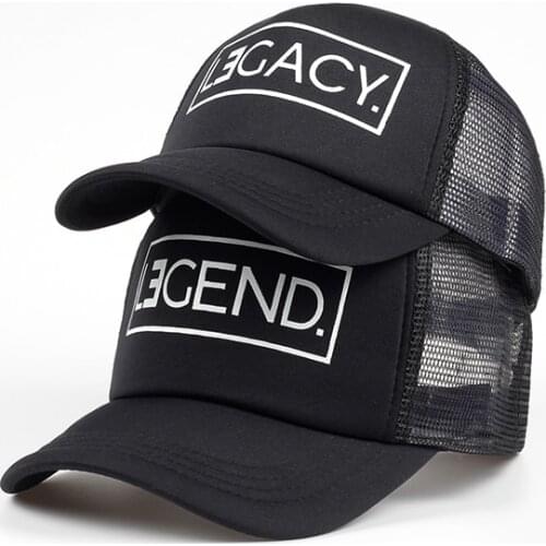 2018 new Trucker Hat LEGEND LEGACY Print Cap Father Son Trucker Dad Gift Daughter Kids Child Baby Mesh Baseball Caps Gift