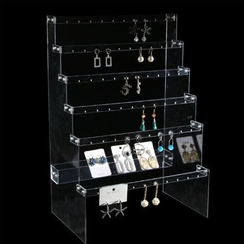 Clear Acrylic Jewelry Display Drop Earrings Stand Vertical Holder Ear Studs Piercings Stoarge Show Rack Photography Props