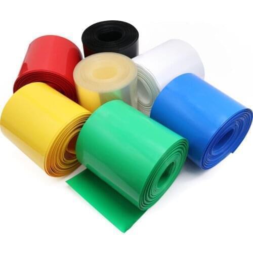 Width 195mm Diameter 125mm PVC Heat-Shrinkable Tube Film Model Accessories Protection Case Pack Wire Cable Sleeve-1/3/5Meters
