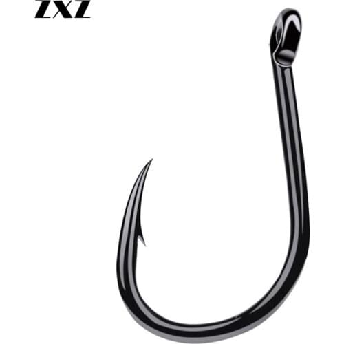 200pcs/lot High Carbon Fishing Hook 3-15# Single Hook with Eye Carp Catfish Anzol Peche Japan Fishing Hooks Tackle Jig Fishhooks