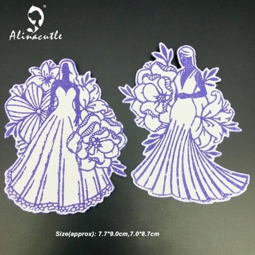 Letterpress 2PC Stamping Metal Cut Dies Wedding Floral Bride Scrapbooking Paper Craft Handmade Album Card Punch Art 20102324