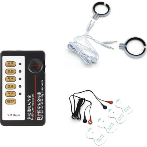 Electric Shock Silicone Cock Rings Male Electro Shock Penis Cock Rings Massager Enlargement Kits Medical Sex Products For Man