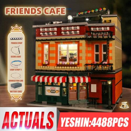 MOULD KING 16014 Street Building Toy The MOC-34463 Central Perk With Led Parts Assembly Building Blocks Kids Christmas Gift