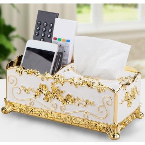 Tissue Case European Style Tissue Box Multi-functional ABS Embossed Design Napkin Case Home Decor