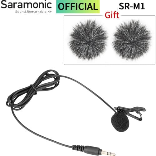 Saramonic SR-M1 Clip-on Omnidirectional Lavalier Microphone for Blink500/Pro & audio devices with standard 3.5mm TRS input