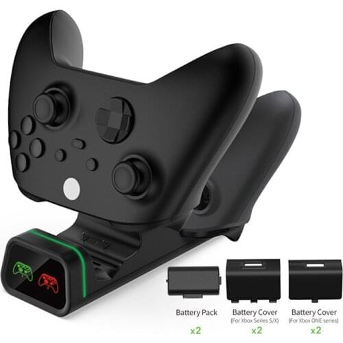 For Xbox-One/One S/X Dual Controller Charger Status Display Screen Charging Station Dock 2 Rechargeable Battery Pack