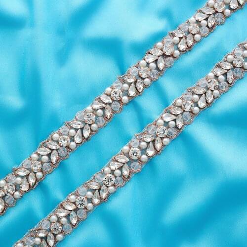 Iron for Handmade Applique Wedding Dresses Beaded Silver Rhinestone Accessories DIY Gold Bride Crystal Wholesale S134