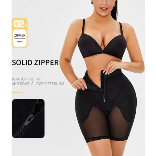 Ladies Breathable Body Shaper Slimming Tummy Control Panties Belly Girdle Panty Back Mesh Corset Zipper Seamless Underwear S-6XL