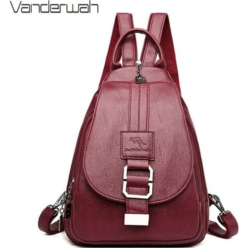 Women Leather Backpacks Chest Bag Bagpack Ladies Travel Backpack Mochilas high quality School Bags For Teenage Girls Back Pack