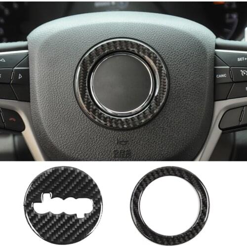 NHAUTP 1Pcs Soft Carbon Fiber Sticker For Jeep Grand Cherokee 2011-2020 Steering Wheel Center Trim Cover Car Interior Decoration
