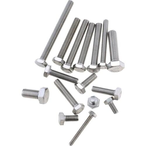 10PCS M5*8-70 10 20 30 50 A2-70 304 Stainless Steel Metric Thread DIN933 External Outside Hex Hexagon Head Cap Screw Bolt M5x8