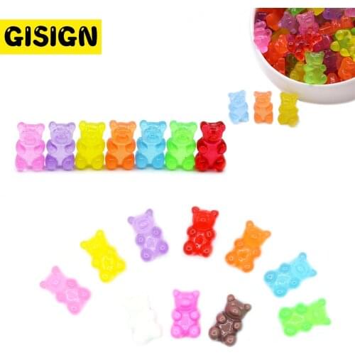 10Pcs Bear Charms for Slime DIY Candy Polymer Bead Filler Addition Slime Accessories Toys Lizun Modeling Clay Kit for Children