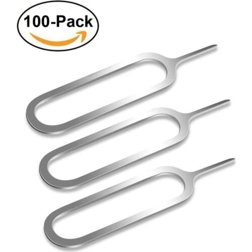 100PCS for IPhone Sim Card Tray Open Eject Ejector Pin Key for IPhones X 8 7 6S Plus Huawei P20 P9 Pro Lite Samsung Galaxy S8 S9