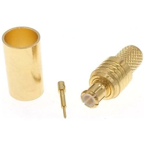 100pcs MCX Male Plug Crimp RG58 LMR195 RG142 RG400 RF Connector