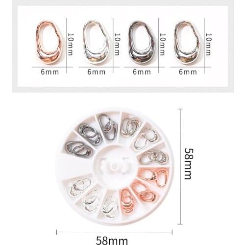 1Plate-24pcs Hollow-Out Design Alloy Charms Turntable Decorations Nail Art Rose,Gold,Silver Metal Glitter Charms Accessories &U1