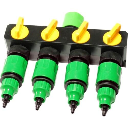 Garden Irrigation 4-way Tap Hose Splitter Garden Drip Hose Fittings Pipe Connector Irrigation Set 1 Set handy