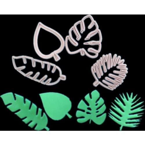 4pcs Leaf Cookie Cutter Mold Jungle Biscuit Cookie Cutter Fondant Cake Decorating Mold DIY Cookie Mold Bakeware Baking tools