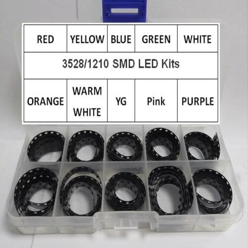 5 Values 100PCS/LOT Super Bright 3528 1210 SMD LED Red/Green/Blue/Yellow/White 20pcs Each LED Diode 3.5*2.8*1.9mm 3528 R/G/B/W/Y