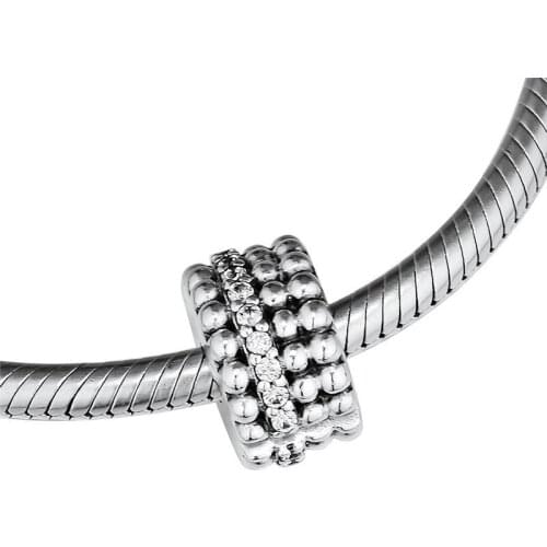 Beaded Brilliance Clip Beads for Jewelry Making Clear CZ Crystal Beads for Charms Bracelets Silver 925 Jewelry DIY Accessories