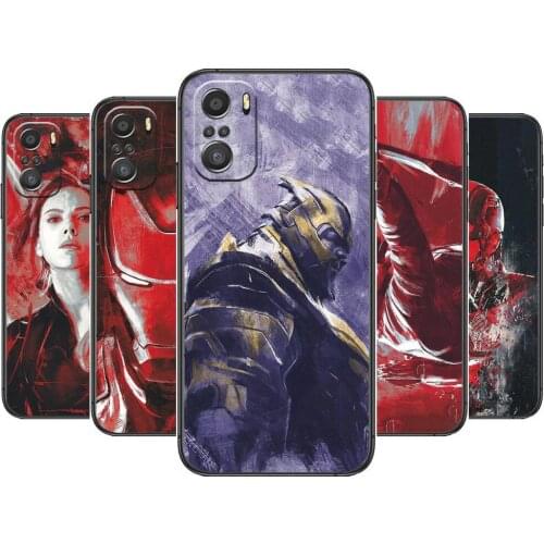 Sandpaper painting Avengers Phone Case For xiaomi redmi 11 Lite pro Ultra 10 9 8 MIX 4 FOLD 10T Black Cover Silicone Back Prett
