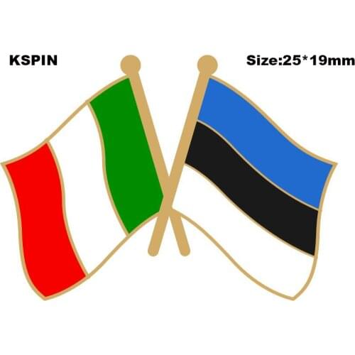 Italy & Estonia Friendship Flag Lapel Pin Friendship Flag Badge Flag pin