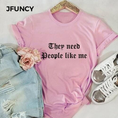 JFUNCY Plus Size Female Tshirt 100% Cotton T Shirts Women Short Sleeve Tees Summer Loose Tops New Letter Print Woman T-Shirt