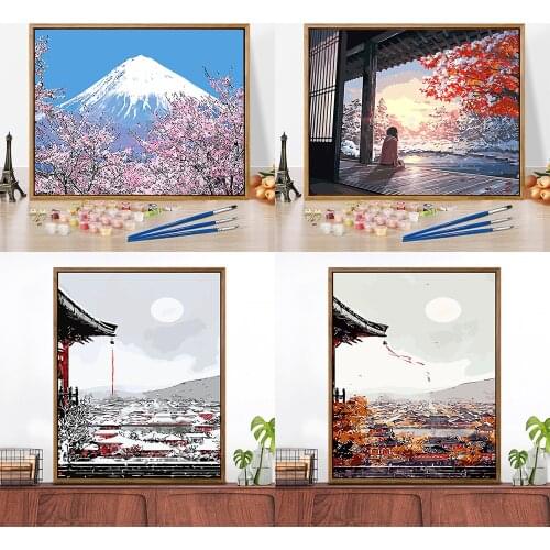 Chinese Ancient Life Painting By Numbers Kits Hand Painted Home Decor Drawing Canvas DIY Oil Coloring Paint Pictures By Numbers