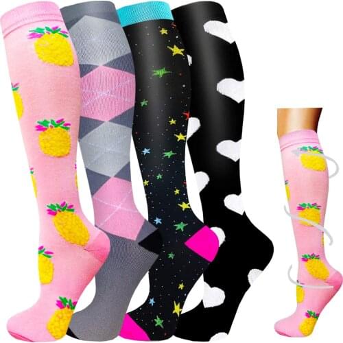 Compression Stocking Cute Animal Running Sport Socks Funny Varicose Veins Blood Circulation Pressure Edema Compression Socks