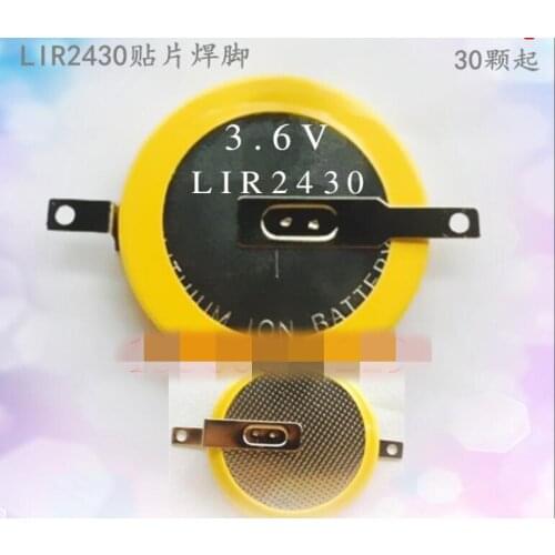 2PCS LIR2430 3.6V rechargeable lithium battery LIR 2430 SMD battery