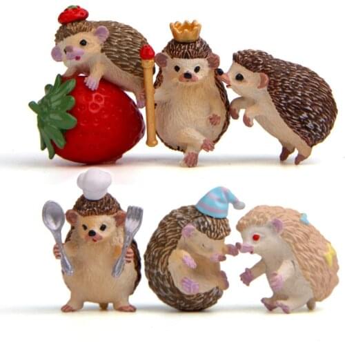 Cute Hedgehog Animal Miniature Dollhouse Garden Home Bonsai Decoration Mini Toy Craft Ornaments Micro Decor DIY
