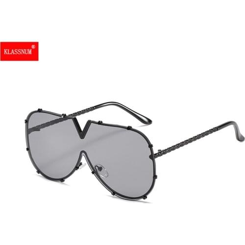 Fashion One Piece Shield Sunglasses Women Vintage Oversized Luxury Design Vintage Sun Glasses Men UV400 Hip Hop Punk Eyewear