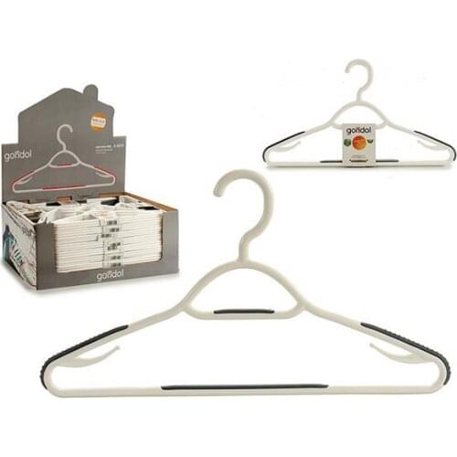 Set of Clothes Hangers Non-slip White Silicone (3 Pieces)