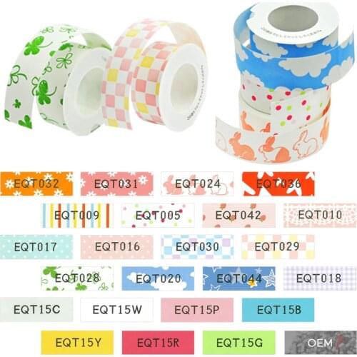 Cidy 1pcs compatible for KingJim LR5C MP20 LR-RK1C label sticker tapes 15mm*4m for TEPRA Lite label printers Mini cute sticker