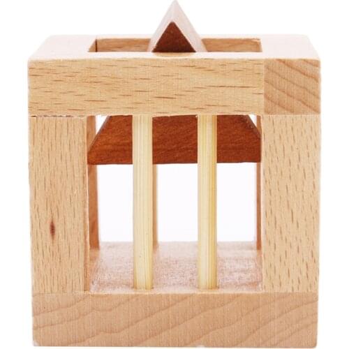 New Wooden Lock Toys Genius Toy Can You Take out? IQ Brain Teaser Beech Wood Lock Puzzles Educational Toys For Children