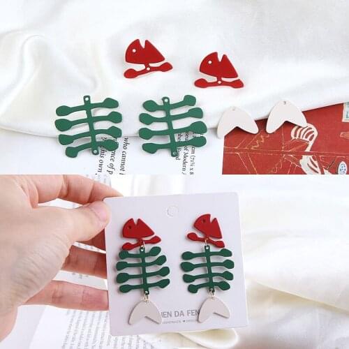 New style 30pcs/lot color Rubber paint cartoon fish bone shape alloy floating locekt charms diy jewelry earring accessory