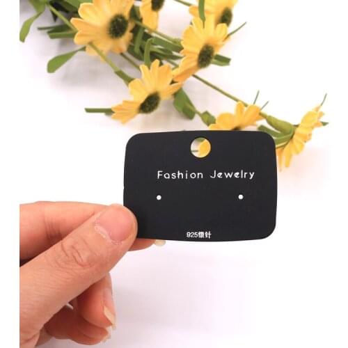 Wholesale 5.4*3.9cm 100pcs/lot Black Earrings Jewelry Card Round Conner Stud Display Packing Cards Hangers Paper Tags