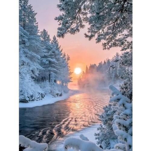 Full Square Diamond Embroidery Landscape 5D DIY Diamond Painting Winter Pattern Cross Stitch Kit Needlework Mosaic Rhinestone