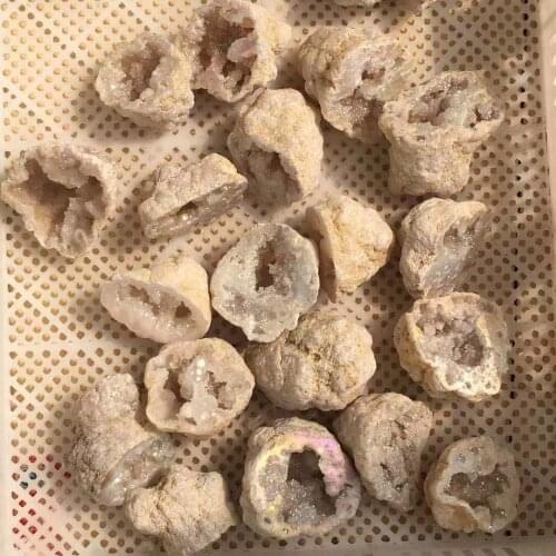 Plated natural agate crystal cave rainbow healing birthday gift feng shui home decoration