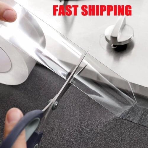 Kitchen Sink Waterproof Transparent Tape Nano Mildew Strong Self-Adhesive Pool Water Seal Bathroom Gap Strip Silicone Stickers