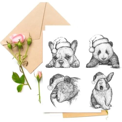 Lovely Animals / Merry Christmas Transparent Clear Stamps For DIY Scrapbooking/Card Making Stamps Fun Decoration Supplies