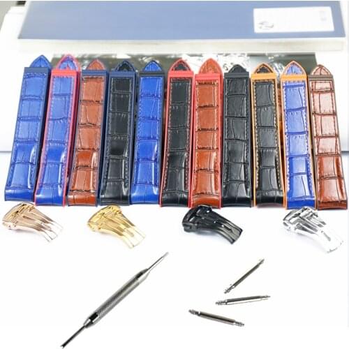 Mens rubber strap 20mm22mm watch accessories buckle For Omega Seamaster Planet Ocean sports waterproof leather strap women band