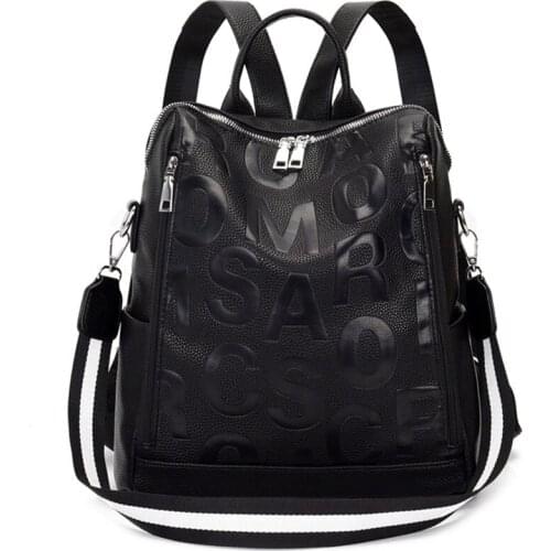 Woman Backpacks 2021High Quality Leather Luxury Brand Female Knapsack Girl School Bag Multifunction Travel Shoulder Bags