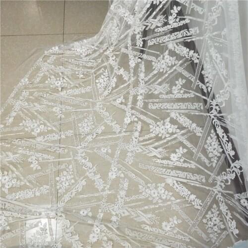 Twill flower shiny embroidery cloth fabric wedding dress childrens clothing DIY auxiliary designer fabric for patchwork