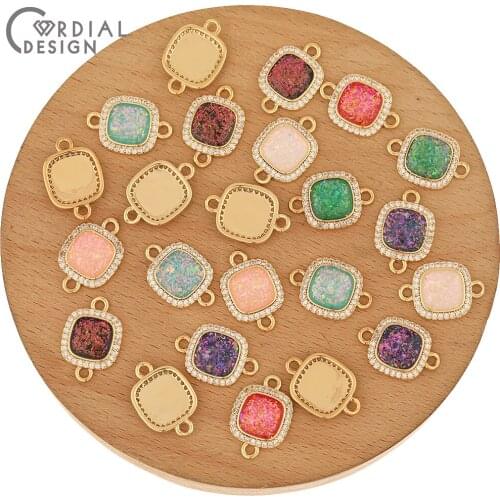 Cordial Design 30Pcs 12*18MM Jewelry Accessories/CZ Connector/Hand Made/DIY Bracelet Making/Charms/Jewelry Findings & Components