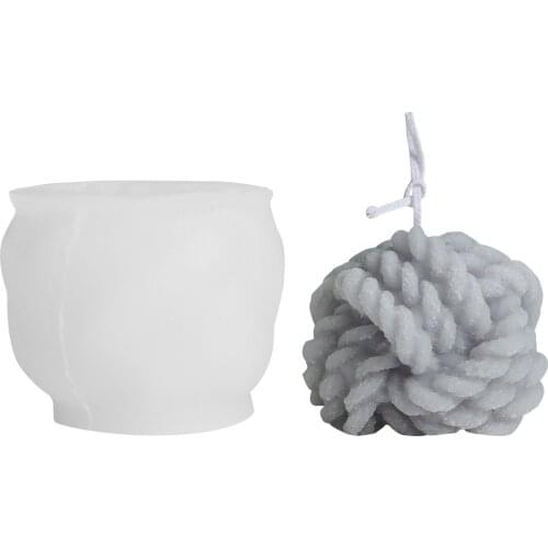 Silicone Mould 3D Hair Ball Shape Food Mold DIY Molding Tools for Soap Candle Cake Chocolate Dessert White