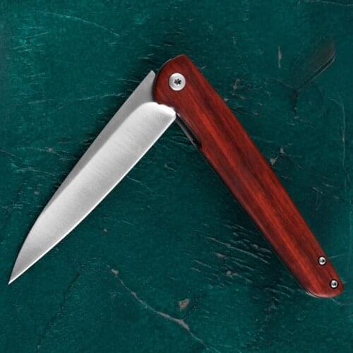440 High Hardness 59HRC Folding Knife Mahogany Handle Stainless Steel Hunting Camping Survival Knives EDC Tool
